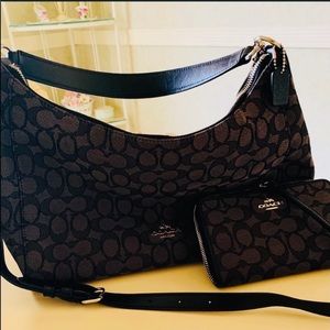Coach purse and matching wallet set